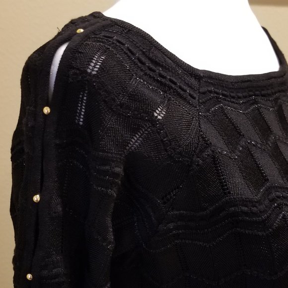 White House Black Market Tops - New White House Black Mkt Black Lace Gold Sweater